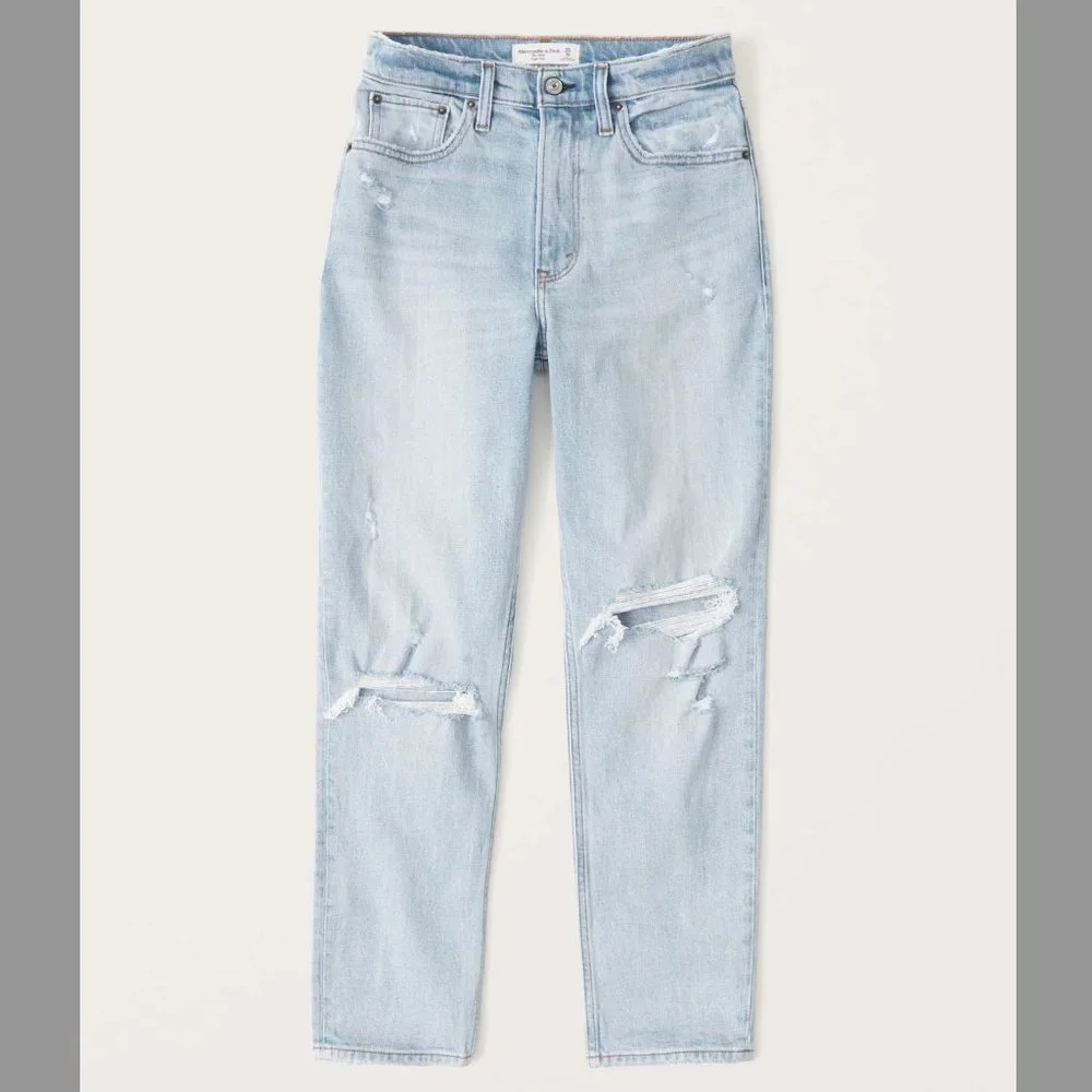 a&f | curve love high rise mom jeans - Picture 1 of 1